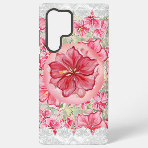 Funda Para Samsung Galaxy S22 Ultra Hibiscus & lace RED