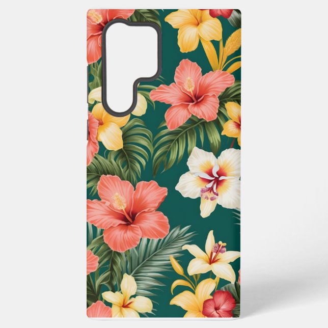 Funda Para Samsung Galaxy Hibiscus Tropical Samsung S22 Ultra Funda (Reverso )