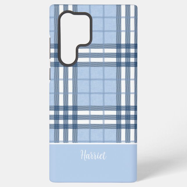 Funda Para Samsung Galaxy Highland Plaid Blue MagSafe Tough (Reverso )