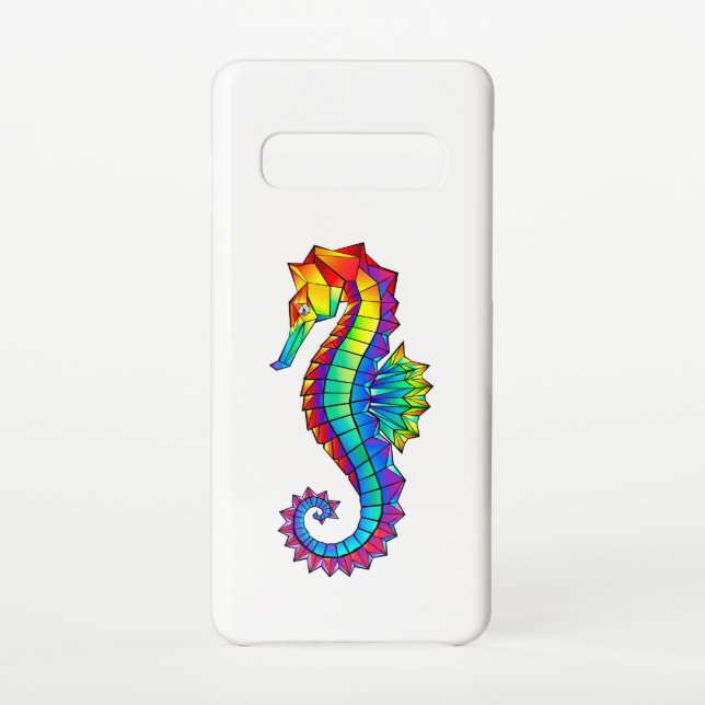 Funda Para Samsung Galaxy Hipoahoría marino poligonal arcoiris (Reverso)