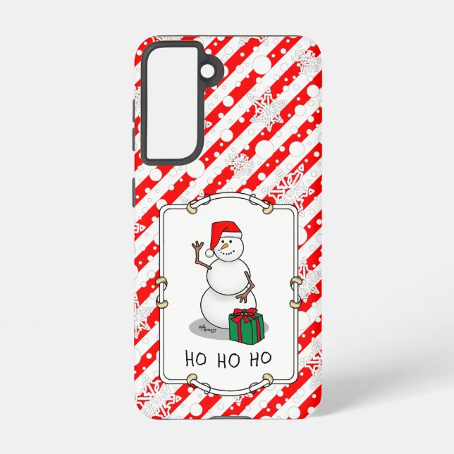 Funda Para Samsung Galaxy Ho Ho Ho Ho Ho Feliz Navidad Santa Cute Snowman (Reverso )