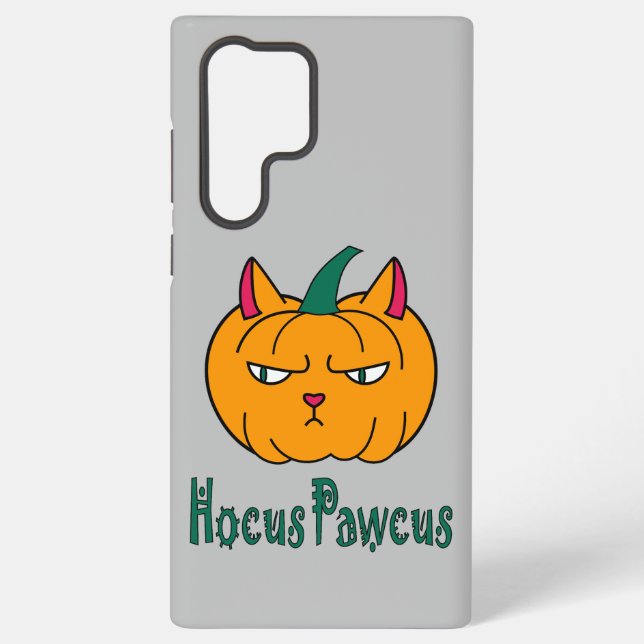 Funda Para Samsung Galaxy Hocucus pawcus Halloween calabaza ginger cat magia (Reverso )