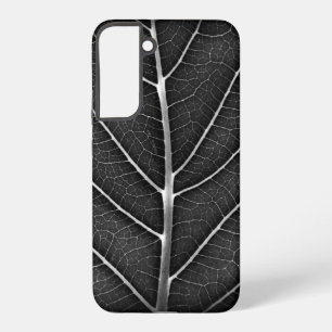 Funda Para Samsung Galaxy S22+ Hoja brillante en blanco y negro en primer plano