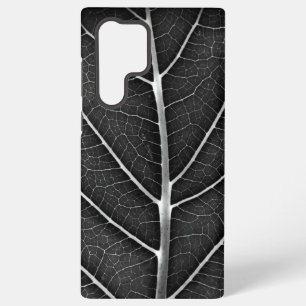 Funda Para Samsung Galaxy S22 Ultra Hoja brillante en blanco y negro en primer plano