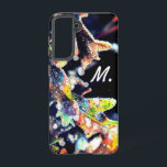 Funda Para Samsung Galaxy S21 Hojas de escarcha de roble y monograma<br><div class="desc">Algunas hojas de roble otoñales cubiertas de heladas coloridas. Mi fotografía. Añade tu carta.</div>