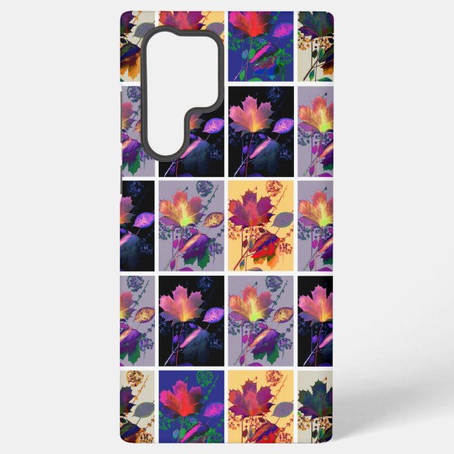 Funda Para Samsung Galaxy Hojas de otoño colcha de patchwork rústico collage (Reverso )