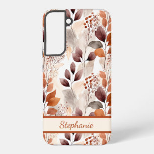 Funda Para Samsung Galaxy S22+ Hojas de otoño de terracota y borgoña Boho Otoño