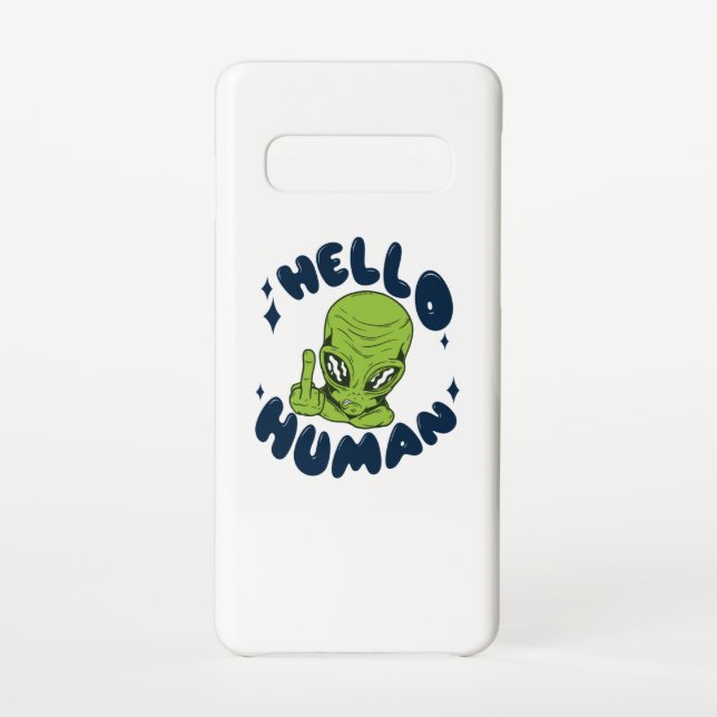 Funda Para Samsung Galaxy Hola humano divertido Alien (Reverso)