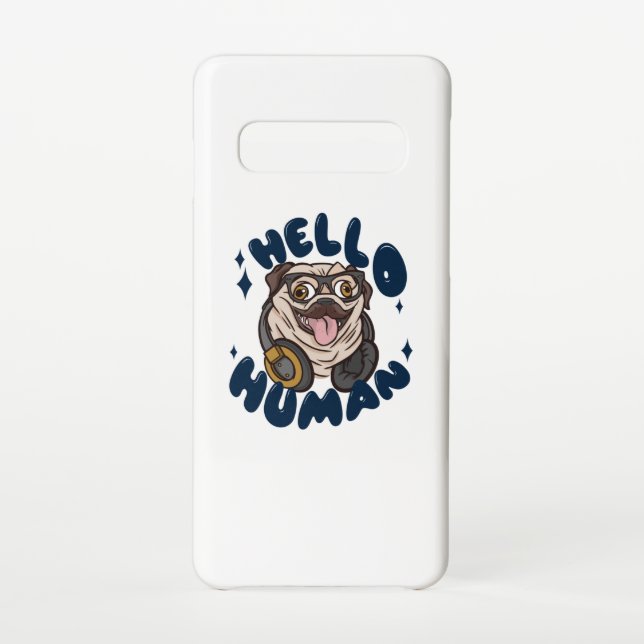 Funda Para Samsung Galaxy Hola perro de Cute humano (Reverso)
