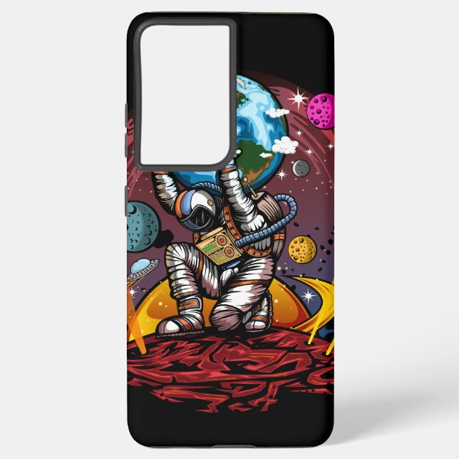 Funda Para Samsung Galaxy Hombre del espacio de Atlas (Reverso )