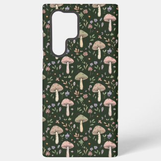Funda Para Samsung Galaxy S22 Ultra Hongos Verde Oliva Terroso Patrón Continuo Rústico
