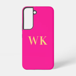 Funda Para Samsung Galaxy S22 Hot Pink Modern Monogram Initials