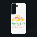 Funda Para Samsung Galaxy S22 Hoy, momento, vida de chispa<br><div class="desc">Más allá de las formas: Momento de hoy,  vida de chispa,  mensajes positivos con gente alegre,  copos de nieve,  y la esencia de vivir la vida con amor y abrazar el presente con un futuro impulsado por el amor y la positividad.</div>