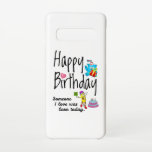 Funda Para Samsung Galaxy S10 Hoy nació alguien que amo. Deseos de cumpleaños<br><div class="desc">Feliz cumpleaños para ti. Hoy nació alguien que amo. Diseño divertido y lindo cumpleaños con adorable oso de peluche sosteniendo un regalo y un lápiz gracioso escribiendo los deseos de cumpleaños. Un juego perfecto para la ropa.</div>