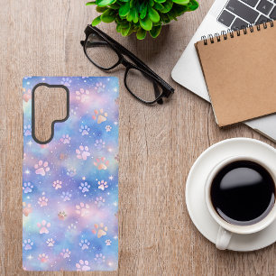Funda Para Samsung Galaxy S22 Ultra Huellas de patas de galaxia pastel – Amante de mas