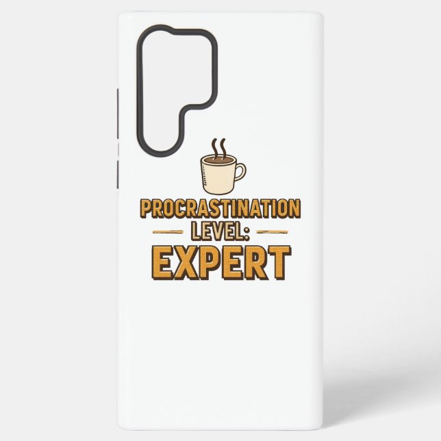 Funda Para Samsung Galaxy Humorous Procrastinator with Coffee (Reverso )
