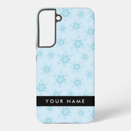 Funda Para Samsung Galaxy S22+ Ice Blue Snowflakes, su nombre, Personalice