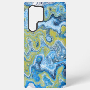 Funda Para Samsung Galaxy S22 Ultra Icy Blue Green Colorful Abstract Marble Textura Li