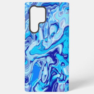 Funda Para Samsung Galaxy S22 Ultra Icy Deep Sea Blue Colorful Abstract Marble Liquid