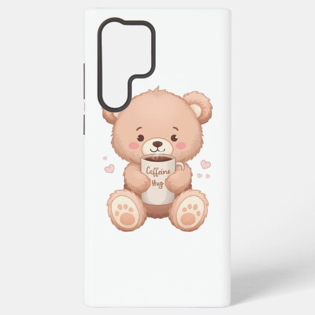Funda Para Samsung Galaxy Ilustracion Cosy Coffee Love Bear (Reverso )