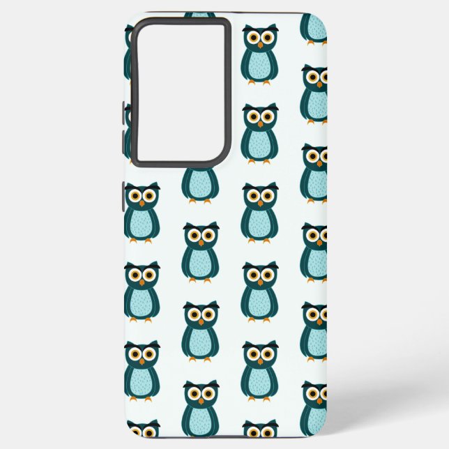 Funda Para Samsung Galaxy Ilustracion de búho azul (Reverso )