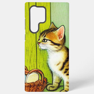 Funda Para Samsung Galaxy S22 Ultra Ilustración de gato atigrado vintage