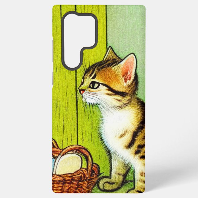 Funda Para Samsung Galaxy Ilustracion de gato de tabby de época (Reverso )