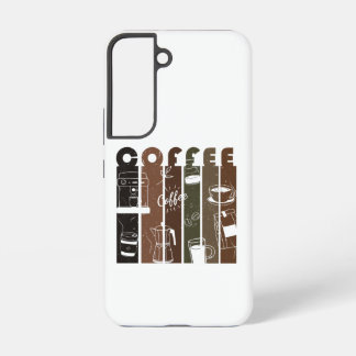 Funda Para Samsung Galaxy S22 Ilustración de tipografía de café vintage dibujada
