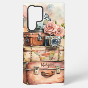 Funda Para Samsung Galaxy S22 Ultra Ilustración de viaje vintage personalizada