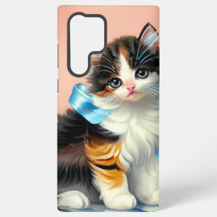 Funda Para Samsung Galaxy S22 Ultra Ilustracion Vintage Calico Kitten