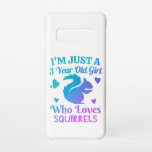 Funda Para Samsung Galaxy S10 Im 3 year old birthday squirrel girls pink purple<br><div class="desc">Just a Girl who loves squirrels Pink purple tie dye 3 year old girls birthday party present for sister cousin nephew and daughter.</div>