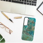 Funda Para Samsung Galaxy S22 Imagen de Piedra Mineral de Chrysocolla Azul<br><div class="desc">Proteja su teléfono Samsung Galaxy S22 con este moderno estuche de teléfono que muestra la imagen de una piedra mineral de Chrysocolla de color azul turquesa. Seleccione su estilo de teléfono. ¡Una gran idea de regalo para el coleccionista de rocas! Para otras marcas de teléfono, necesitará un funda personalizar para...</div>