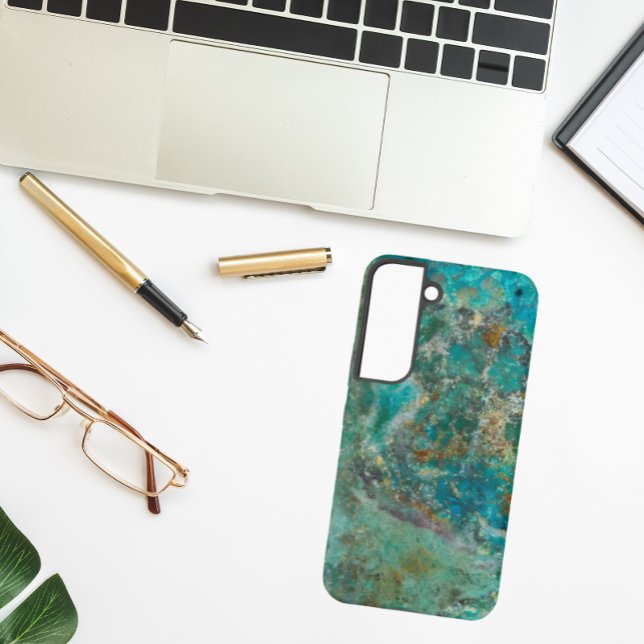 Funda Para Samsung Galaxy Imagen de Piedra Mineral de Chrysocolla Azul (In Situ)