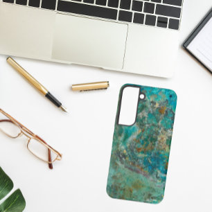 Funda Para Samsung Galaxy S22 Imagen de piedra mineral de crisocola azul
