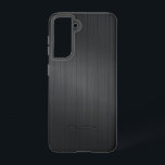 Funda Para Samsung Galaxy S21 Imagen de una textura de aluminio cepillado gris<br><div class="desc">Imagen de una textura metálica de aluminio de color gris oscuro. Diseño sencillo y elegante. Disponible en otros productos. Nombre/ monograma opcional.</div>