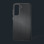 Funda Para Samsung Galaxy S21 Imagen de una textura de aluminio cepillado gris<br><div class="desc">Imagen de una textura metálica de aluminio de color gris oscuro. Diseño sencillo y elegante. Disponible en otros productos. Nombre/ monograma opcional.</div>