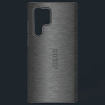 Funda Para Samsung Galaxy S22 Ultra Impresión de aluminio cepillado negro<br><div class="desc">Imagen de una apariencia de aluminio de color gris oscuro cepillado metálico. Disponible en otros productos y en 8 colores diferentes. Personalizable y monograma opcional</div>