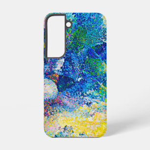 Funda Para Samsung Galaxy S22 Impresión de arte de gato abstracto vibrante