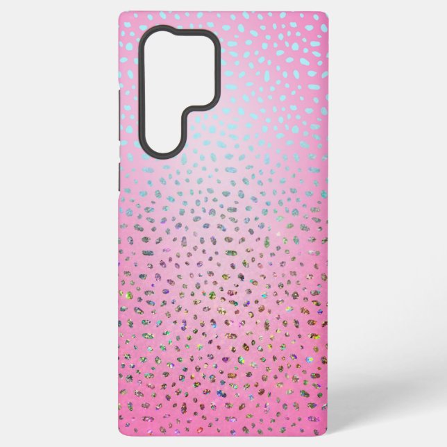 Funda Para Samsung Galaxy Impresión de chita rosa purpurina (Reverso )