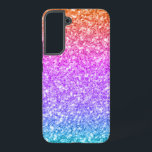 Funda Para Samsung Galaxy S22  Impresión de textura de Purpurina de imitación col<br><div class="desc">Imagen de una colorida textura purpurina con gradiente rosa,  púrpura,  azul y naranja</div>