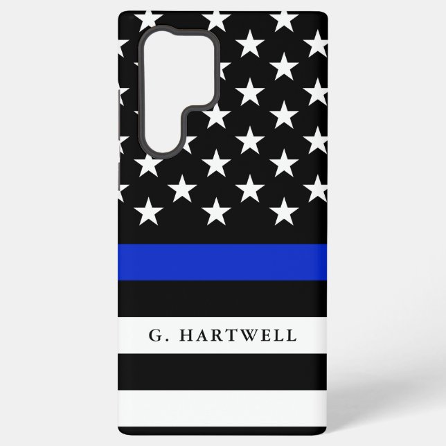 Funda Para Samsung Galaxy Indicador de policía de nombre personalizado (Reverso )