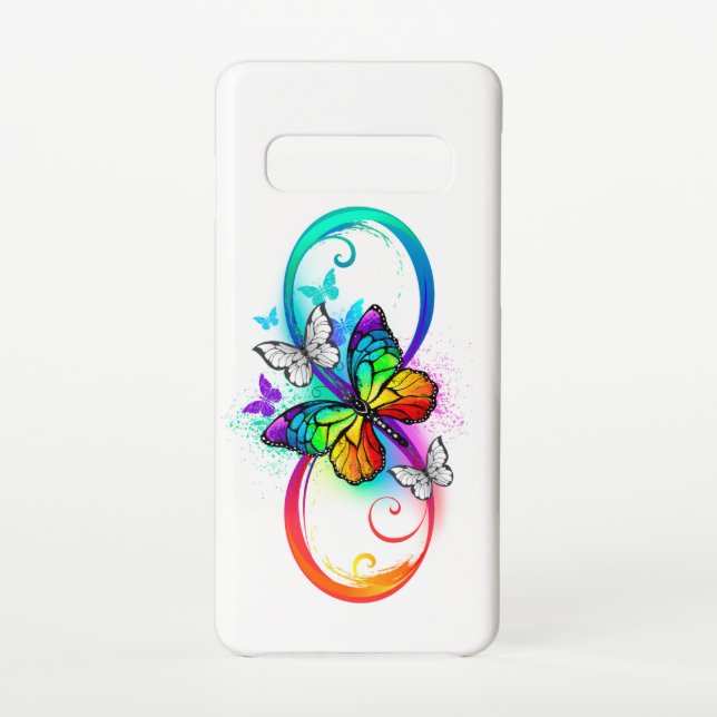 Funda Para Samsung Galaxy Infinidad brillante con la mariposa arcoiris (Reverso)