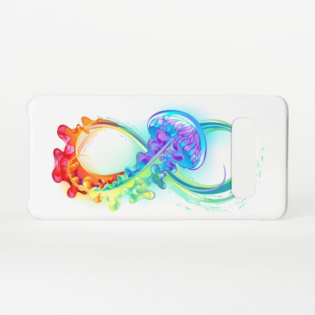 Funda Para Samsung Galaxy Infinidad con las medusas del arcoiris (Reverso horizontal)