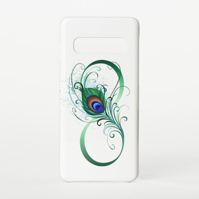 Funda Para Samsung Galaxy Infinity Symbol with Peacock Feather (Reverso)