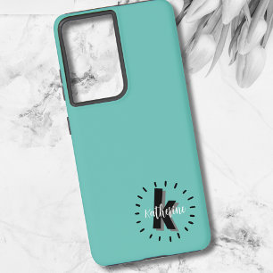 Funda Para Samsung Galaxy S21 Ultra Inicial de Monograma de Escritura Simple Moderna