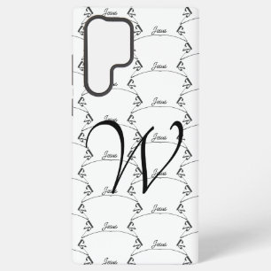 Funda Para Samsung Galaxy S22 Ultra Inscripción del Corazón de Jesús con tu inicial