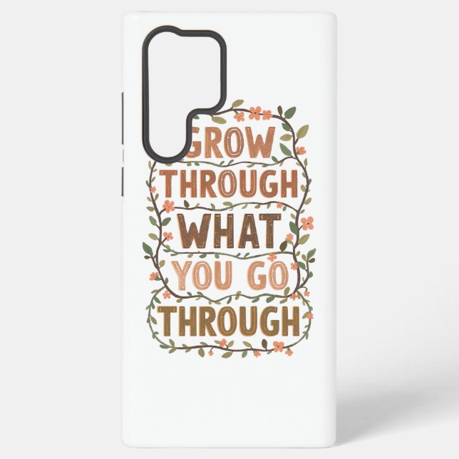 Funda Para Samsung Galaxy Inspirational Botanical Growth Saying (Reverso )