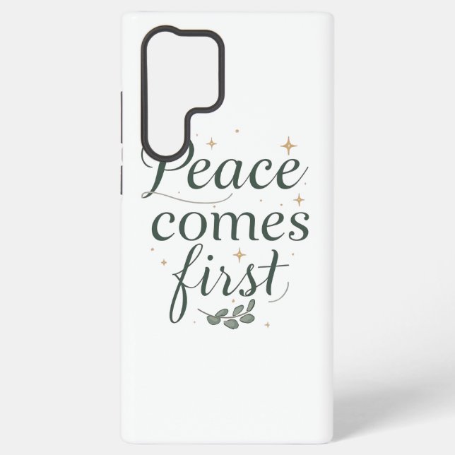 Funda Para Samsung Galaxy Inspirational "Peace Comes First" Quote (Reverso )