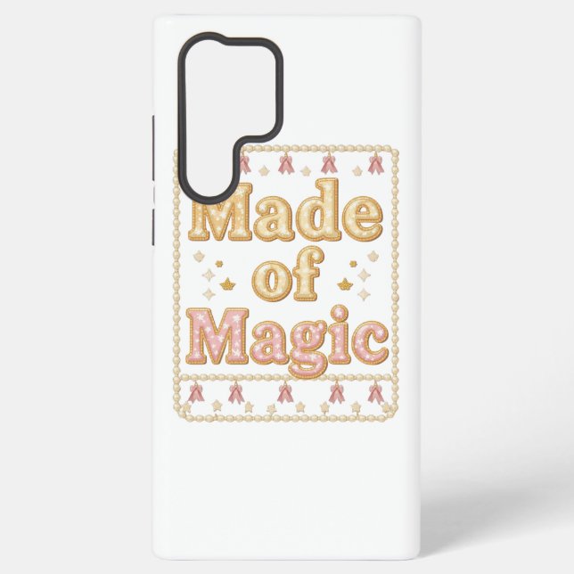 Funda Para Samsung Galaxy Inspirational Sparkly "Made of Magic" (Reverso )