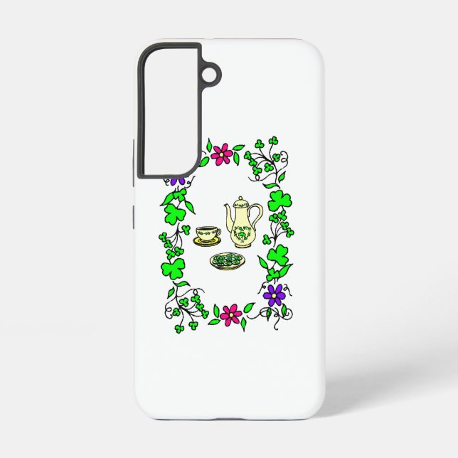 Funda Para Samsung Galaxy Irish Tea Set Theme (Reverso )